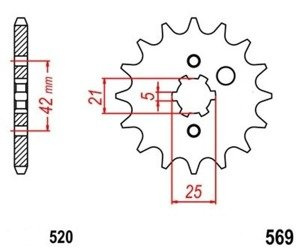 VORDERES KETTENRAD 17 YAMAHA TT WR XV 250