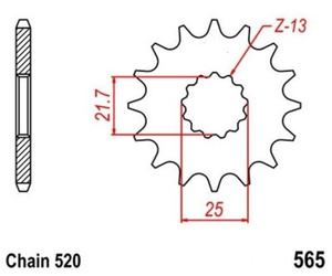 Zębatka przednia 16 Suzuki GS 500 RG/RGV 250 OEM 431-17461-00/JTF56516