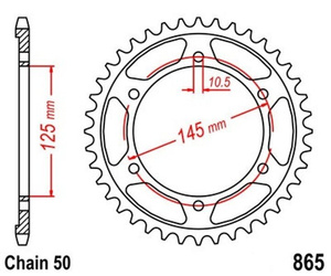 Zębatka tylna 46Z 530 Yamaha FZ 750 1985-1994 OEM 1AE-25446-20