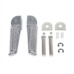 BIKETEC PARTS PASSENGER FOOTREST KIT COMPLETE WITH MOUNTS YAMAHA YZF R1'98-99, FZS 600 FAZER/YZF 600R '97-03, TRX 850 '96-00, TDR 125 '96-00, XJR 400 '93-08 SILVER