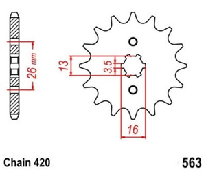 Pignone anteriore 12T Suzuki JR50 GT50 RM60 RV50 OEM 257-17461-21
