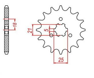 Zębatka przednia 16T Suzuki GT 550/750 1973-77 OEM 27511-34000