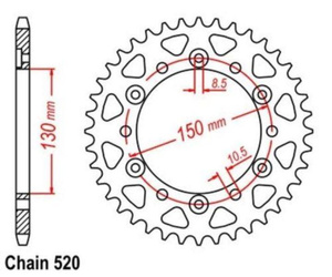 ZĘBATKA TYLNA 42 HONDA FX 650 FMX 650 NX 650