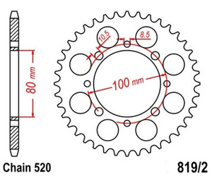 Zębatka tylna Suzuki GN 250 TU 250 GZ 250 OEM 64511-11300/38300