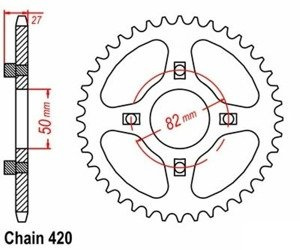 Pignone posteriore 35T Honda XL ZB CY CB 50 ST 50/70 OEM 41201-098/126-970