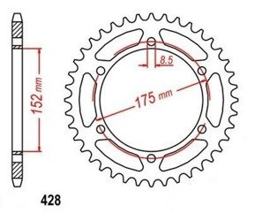 ZĘBATKA TYLNA 53 zęby YAMAHA DT 125 R / WR 125 R / WR 125 X