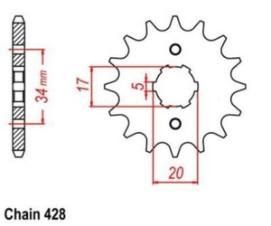 Zębatka przednia 15T Honda CLR 125 Cityfly 1998-2003 OEM 23801-KBP-900