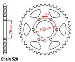 Zębatka tylna 48T Suzuki DR 500/750, GF 250 OEM 64511-44B00