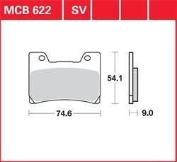 LG front brake pads MCB 622