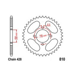 Sprocket 42 Z Pitch 428 for Kawasaki Keeway Suzuki
