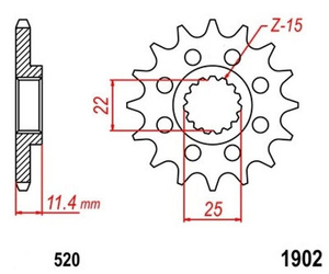 PIGNONE ANTERIORE 13 KTM MX 620 SC 400 620 625
