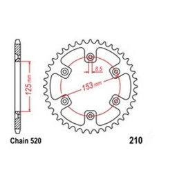 Zębatka tylna 51 Honda CR 125 250 500 CFR 150 OEM 41204-KA3-710