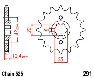 Zębatka przednia 15T Honda CB 350 450 / CMX 450 Custom