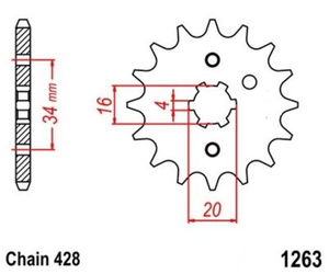PIGNONE ANTERIORE 14 KAWASAKI KD 80 82-90