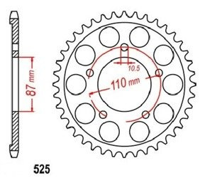 Zębatka tylna 45 Z skok 525 do SUZUKI SV 650 1999-2010