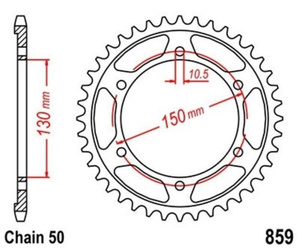 Zębatka tylna 43T 530 Yamaha FJ 1100 1200 / FZR 1000 / XJR 1200