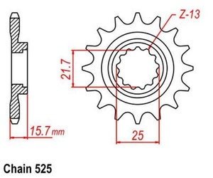 Pi?�n delantero de 15 dientes para Kawasaki ZX-6R 600/636, ZZR 600 OEM 13144-1288