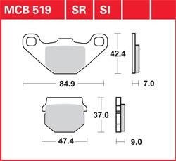 Brake pads LG front for SUZUKI SACHS REX KAWASAKI PEUGEOT KEEWAY, MCB 519