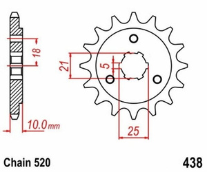 Zębatka przednia 15T Suzuki DR 750 S Big 1988-1989 OEM 27511-44B00