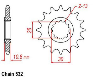 Zębatka przednia 17Z Yamaha XJR 1200/SP OEM 4KG-17460-00