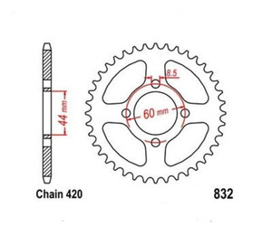 Pignone posteriore 41 denti Yamaha DT 50 M 1978-1984 OEM 5J1-25441-10