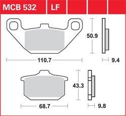Front brake pads MCB 532 LG HYOSUNG GA KAWASAKI BR EL EN ER GPX