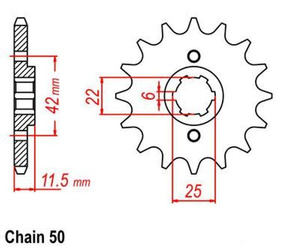 Zębatka przednia 15T Honda FT500 Ascot 1982-1983 OEM 23801-MC8-000