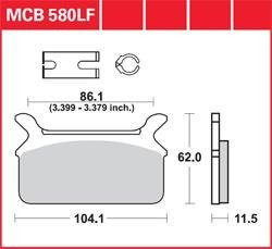 LG klocki hamulcowe tył MCB 580LF