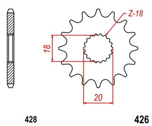 Pinion 15Z Pitch 428 for SUZUKI DR GN GS RM 125 front sprocket