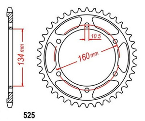 ZĘBATKA TYLNA 45 HONDA CBR 600 01-09