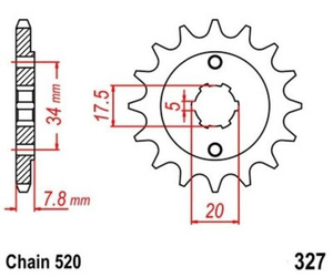Pinion 12 Z pitch 520 for Honda CRF NSR VT XL XR 125 230 250