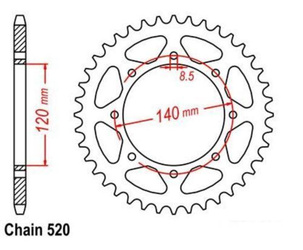 Pignone posteriore 38 Kawasaki BJ250 KL650 KLE500 OEM 42041-1414