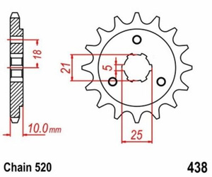 Pignon avant 14 dents Suzuki DR 750 S Big 1988-1989