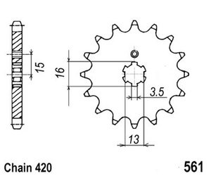 Zębatka przednia 13T Yamaha DT 80 MX RD 80 MX 1981-1982 OEM 5G1-17461-30