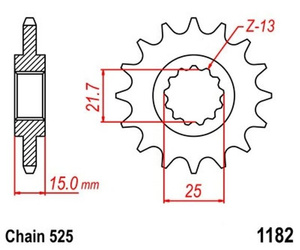 Pignone anteriore 14 denti Triumph Daytona TT 600 2000- OEM T1180185