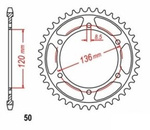 PIGNONE POSTERIORE 44 YAMAHA XJ 400 600 / RD 500