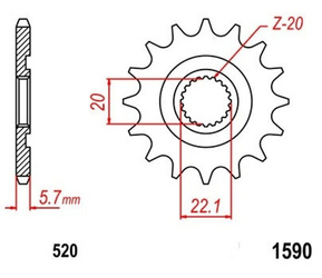 Zębatka przednia 13T Yamaha SR 400 WR 250 YZ 125 OEM 9383B-13218
