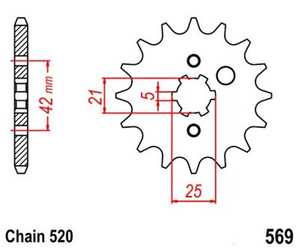 Zębatka przednia Kawasaki KDX 200 220 250 520 OEM 13144-1027