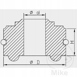 GŁOWICA USZCZELNIAJĄCA KOMPLETNA AMORTYZATORA TYLNEGO 14MMX40MMX21,5MM YAMAHA YZ 80 '93-'24  YZ 85 '93-'24  (USZCZELNIACZ AM