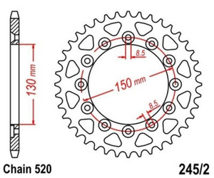 Zębatka 39T 520 Yamaha WR YZ250/450 Honda CL250 NX VT OEM 41201-435-720