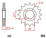 Zębatka przednia 17T Yamaha FZR 750/1000 GTS 1000 YZF-R6 OEM 2GH-17461-70