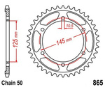 Zębatka tylna 46Z 530 Yamaha FZ 750 1985-1994 OEM 1AE-25446-20