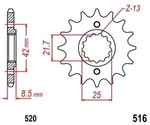 Zębatka przednia 14T skok 520 do KAWASAKI BR EL KLX GPX KLR ZXR ZZR 250