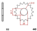 Zębatka przednia 16T Suzuki GSX 1100 GSX-R 1100 RF 900 OEM 27510-46E00