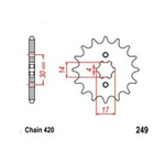 Zębatka przednia 14T Honda ANF 125 ST50 Dax OEM 23801-178-000